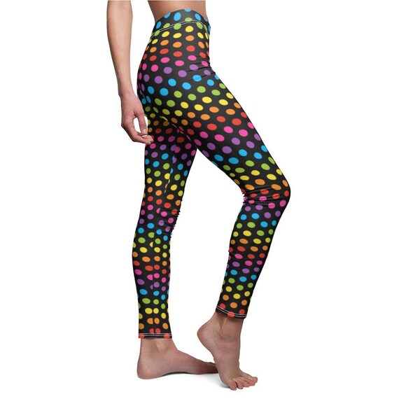 Polka Dot Leggings Rainbow Leggings 80s 