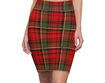 green skirt red top