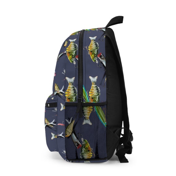 Fish Backpack, Fishing Book Bag, Hiking Backpack, Girls Book Bag