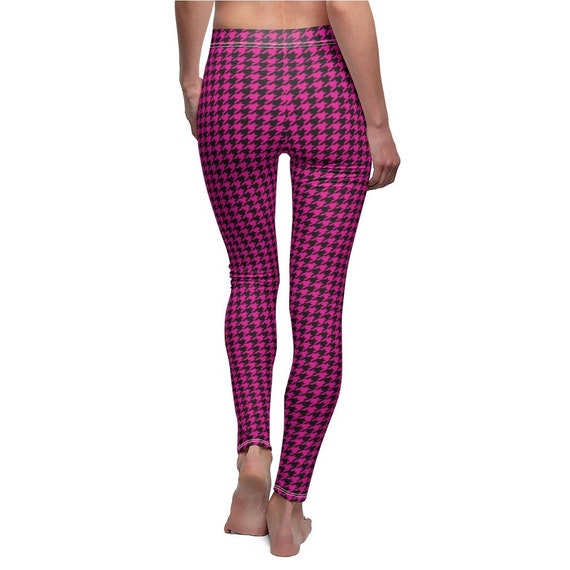 Pink Black Houndstooth Leggings Hounds 