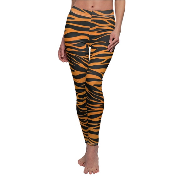 Tiger Stripe Womens Leggings, Stretch Pants, Animal Print Leggings