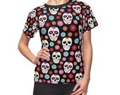 Day of The Dead Womens Tee, Sugar Skull T Shirt, Halloween Tee, Dio De Los Muertos