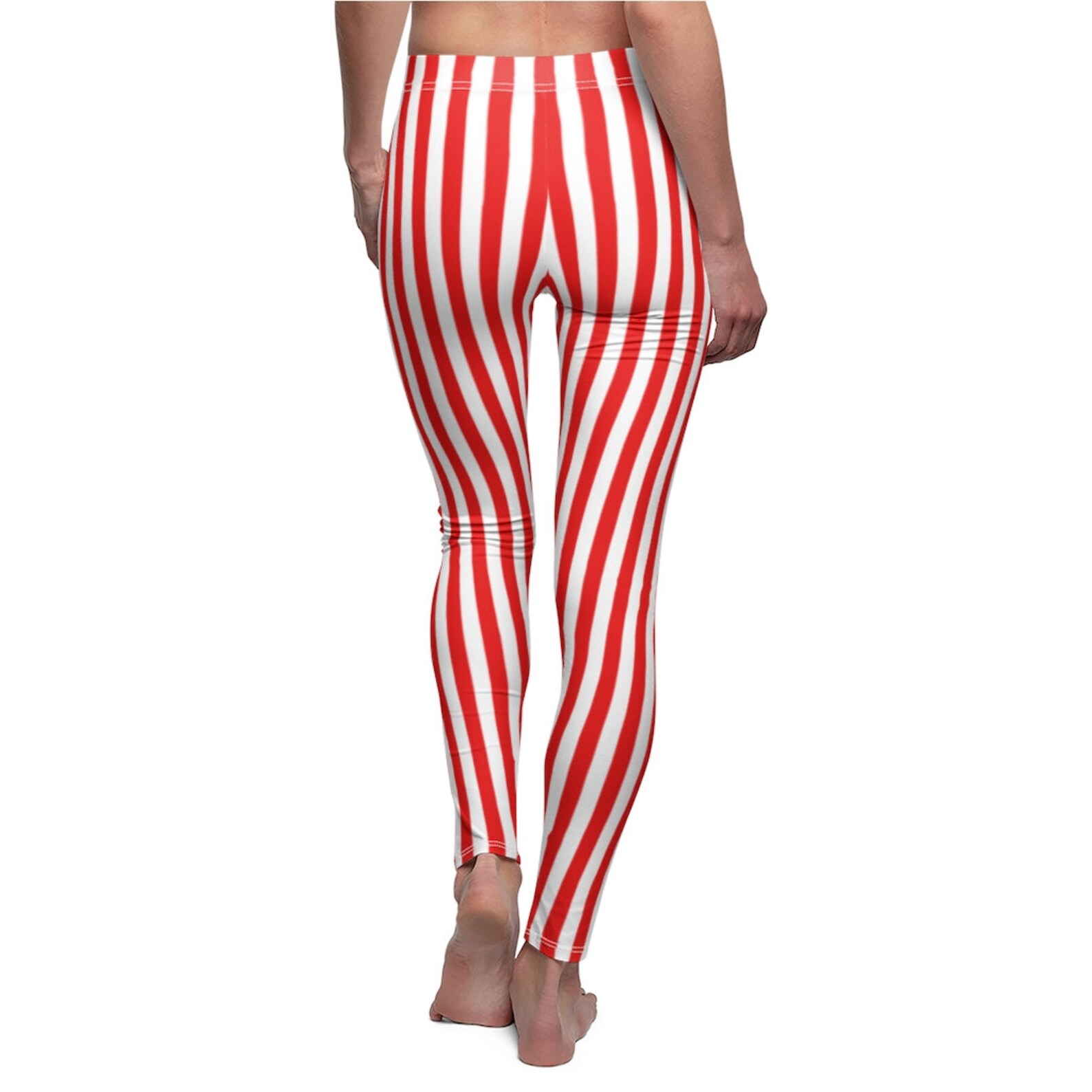 Red And White Striped Leggings Red White Striped Leggings Red Stripe Leggings Stretch | Etsy