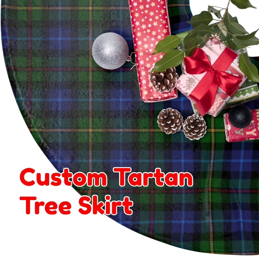 Custom Tartan Tree Skirt, Plaid Christmas Tree Skirt, Holiday