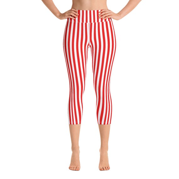 Striped capri leggings clearance