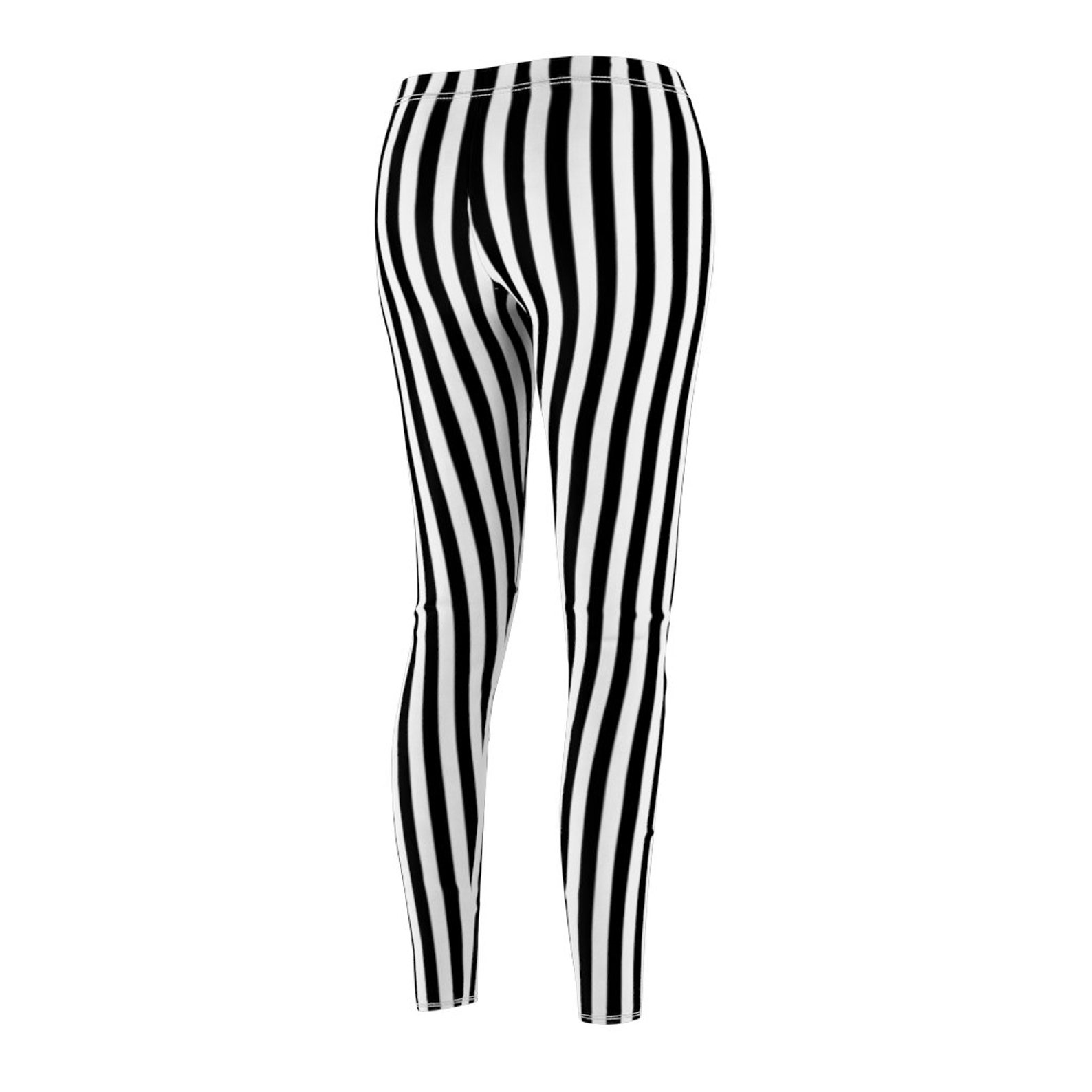 Black White Striped Leggings Stripe Leggings Stretch Pants Etsy