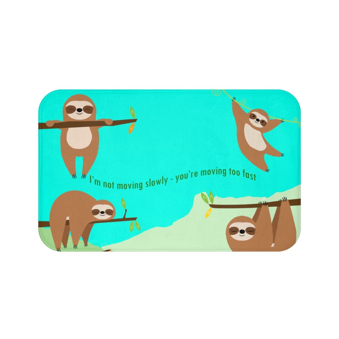 Sloth Bath Mat Sloth Bathroom Rug Sloth Bathroom Decor Etsy