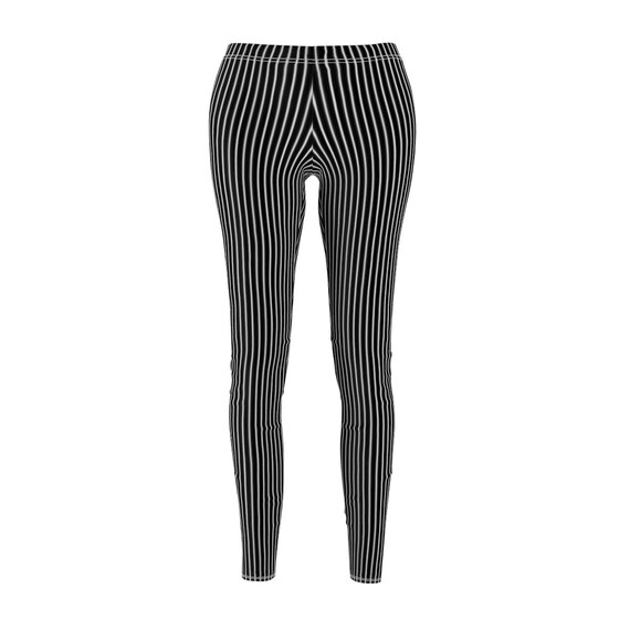 White Black Striped Leggings Vertical Stripe Leggings Plus Size