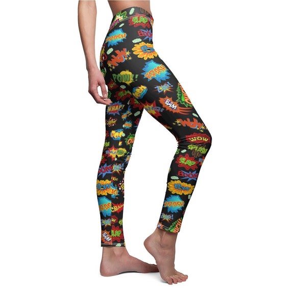 Buy Comic Book Leggings, Action Word Leggings, Womens Stretch