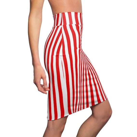 Y2K Asymmetrical Striped Midi Skirt (Large) — Holy Thrift