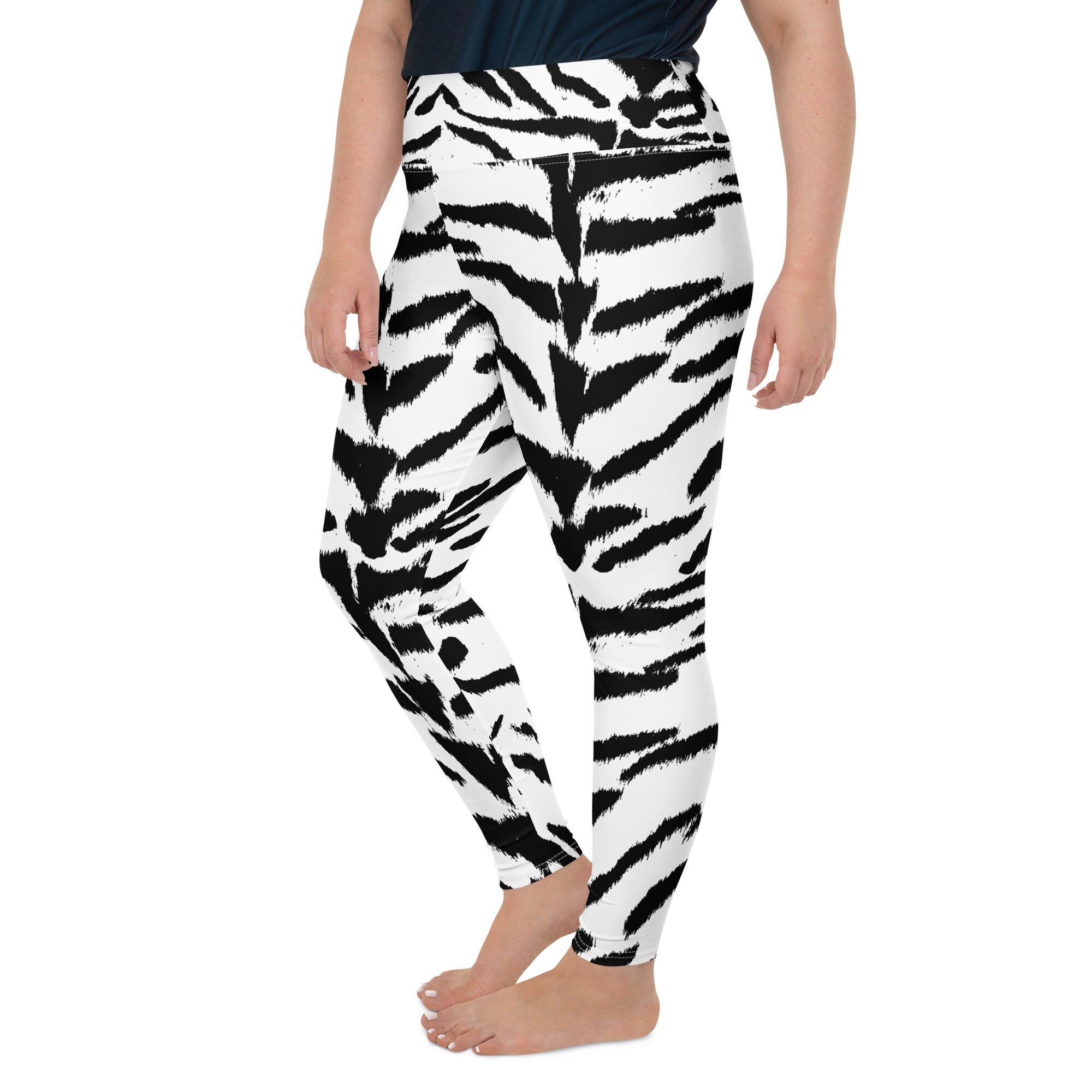 White Tiger Plus Size Womens Leggings Stretch Pants Animal - Etsy Singapore
