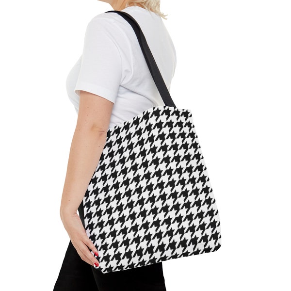 2 In 1 Houndstooth Print Clear Bag Set