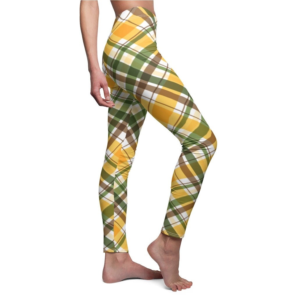 yellow plaid tights
