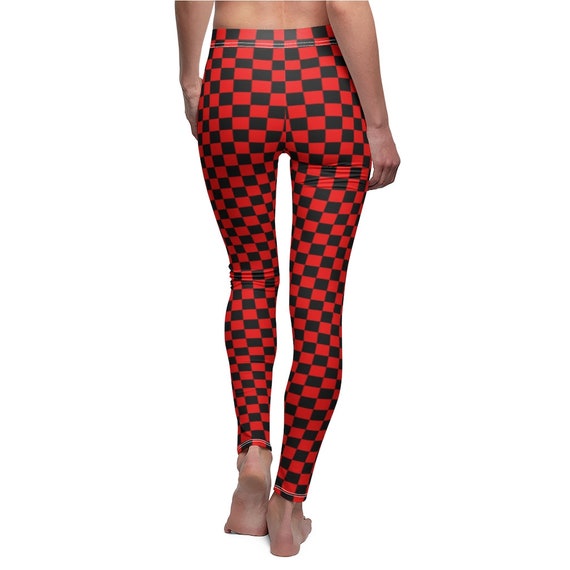 red checkered leggings