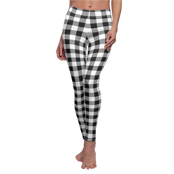 Buffalo Plaid Leggings Black Plaid 