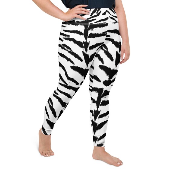 White Tiger Plus Size Womens Leggings Stretch Pants Animal - Etsy