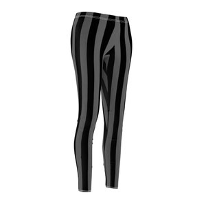 Zwart grijs breed gestreepte legging, gestreepte legging, stretchbroek, yogabroek, strepenlegging afbeelding 7