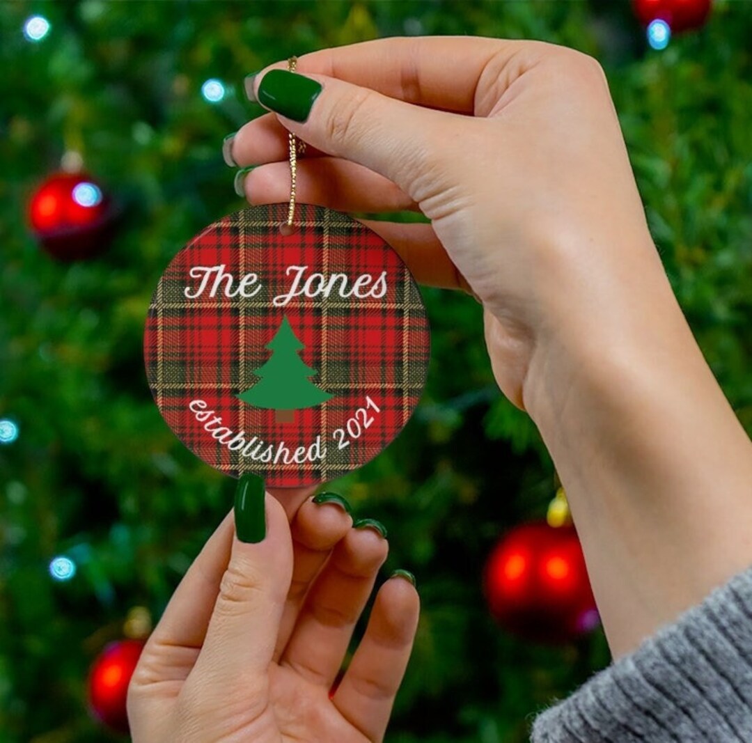 Personalized Christmas Ornament Family Name Ornament Custom Etsy