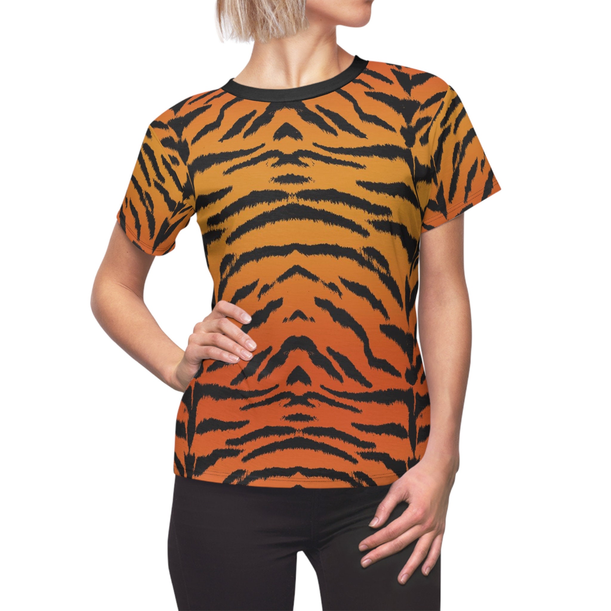 Tiger Womens Tee Tiger Print T Shirt Tiger Costume Animal 