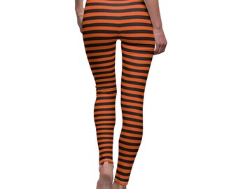 orange and black striped tights