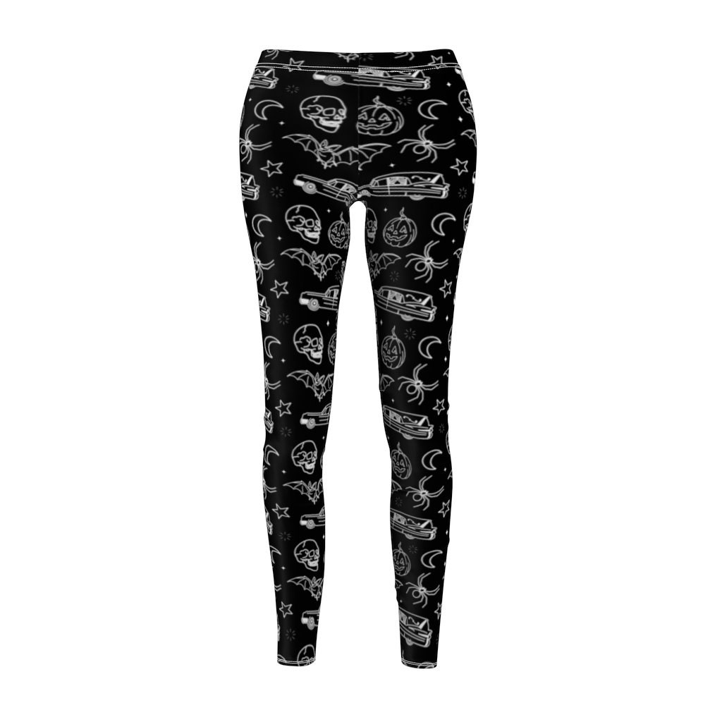 Halloween Leggings Skull Leggings Spider Leggings Womens Etsy