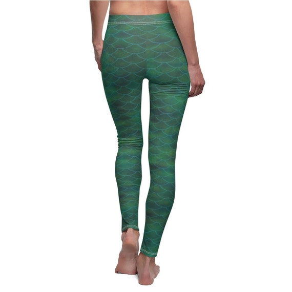 Mermaid Womens Leggings, Mermaid Yoga Pants, Fish Scale Leggings