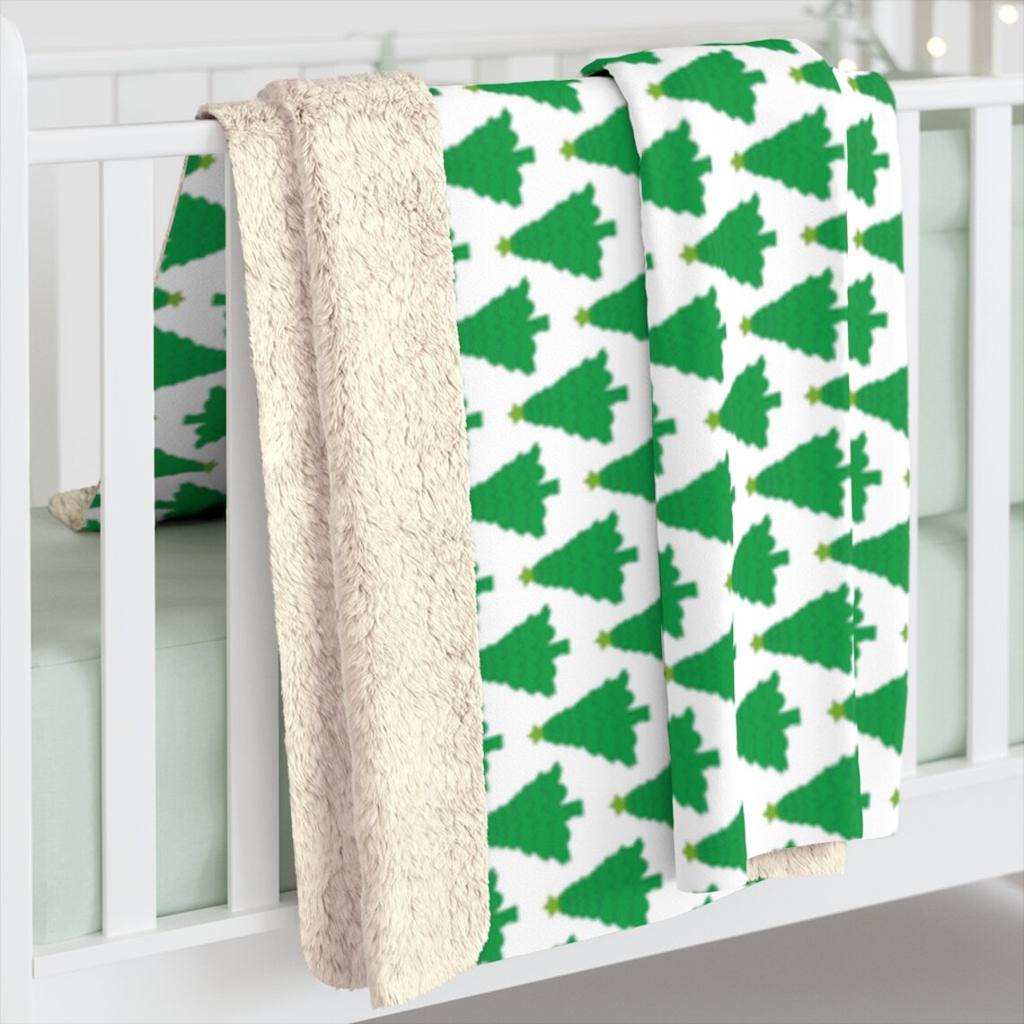 Christmas Blanket Pine Tree Blanket Christmas Throw Sherpa Etsy