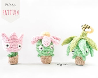 Plants crochet pattern spring amigurumi pattern flower crochet pattern succulent crochet pattern cactus amigurumi pattern tulip crochet