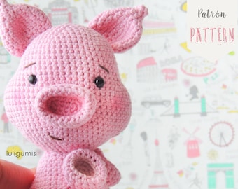 Pig amigurumi pattern, piggy crochet pattern, piglet amigurumi pattern, farm animal amigurumi pattern, amigurumi tutorial, DIY amigurumi