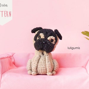 Pug crochet pattern dog amigurumi pattern Carlino crochet pattern pet amigurumi pattern keychain crochet pattern image 3