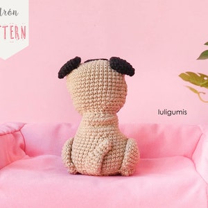 Pug crochet pattern dog amigurumi pattern Carlino crochet pattern pet amigurumi pattern keychain crochet pattern image 8