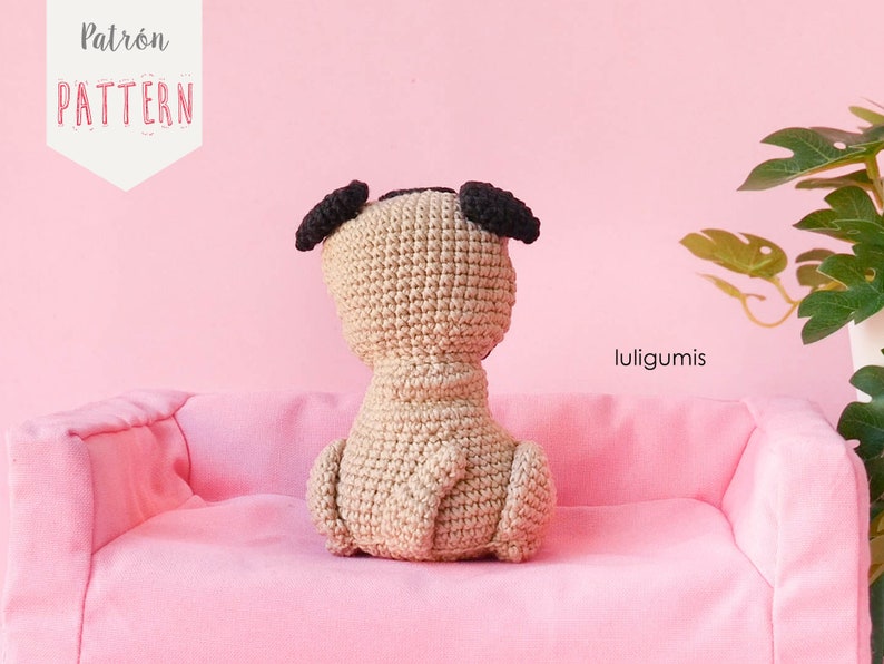 Pug crochet pattern dog amigurumi pattern Carlino crochet pattern pet amigurumi pattern keychain crochet pattern image 8