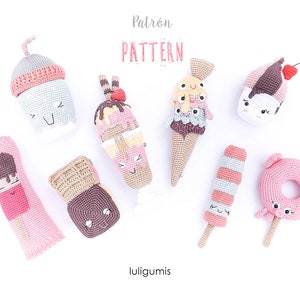 Crochet ice cream amigurumi pattern icecream crochet pattern desserts amigurumi pattern toy food crochet pattern summer crochet set pattern