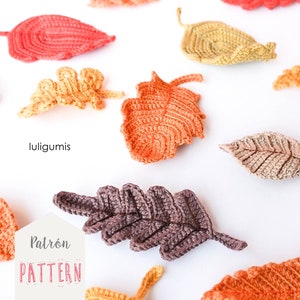 Fall leaves crochet pattern autumn leaves crochet pattern applique fall leaves crochet pattern fall crochet pattern leaf crochet pattern image 2