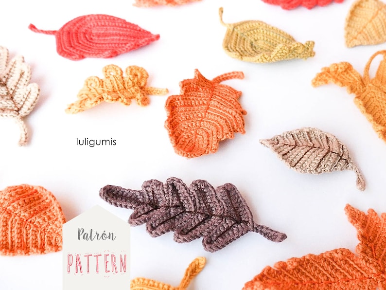 Fall leaves crochet pattern autumn leaves crochet pattern applique fall leaves crochet pattern fall crochet pattern leaf crochet pattern image 2