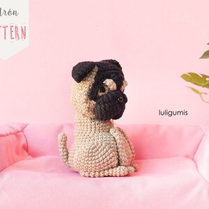 Pug crochet pattern dog amigurumi pattern Carlino crochet pattern pet amigurumi pattern keychain crochet pattern image 5