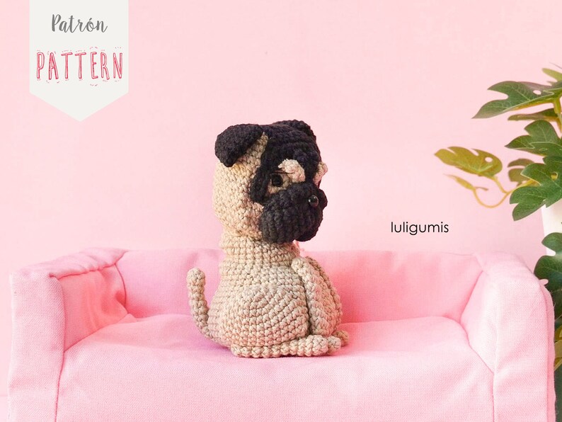Pug crochet pattern dog amigurumi pattern Carlino crochet pattern pet amigurumi pattern keychain crochet pattern image 5