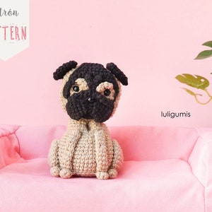 Pug crochet pattern dog amigurumi pattern Carlino crochet pattern pet amigurumi pattern keychain crochet pattern image 6