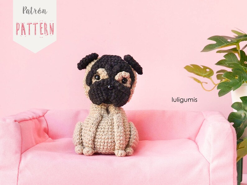 Pug crochet pattern dog amigurumi pattern Carlino crochet pattern pet amigurumi pattern keychain crochet pattern image 6