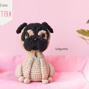 Pug crochet pattern dog amigurumi pattern Carlino crochet pattern pet amigurumi pattern keychain crochet pattern image 2