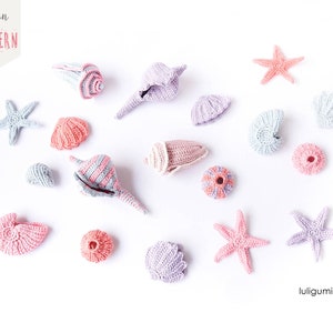 Sea snails crochet pattern shell crochet pattern starfish crochet pattern urchin crochet pattern sea life crochet pattern marine snails