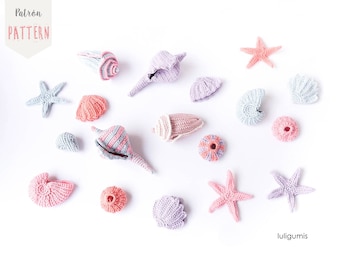 Sea snails crochet pattern shell crochet pattern starfish crochet pattern urchin crochet pattern sea life crochet pattern marine snails