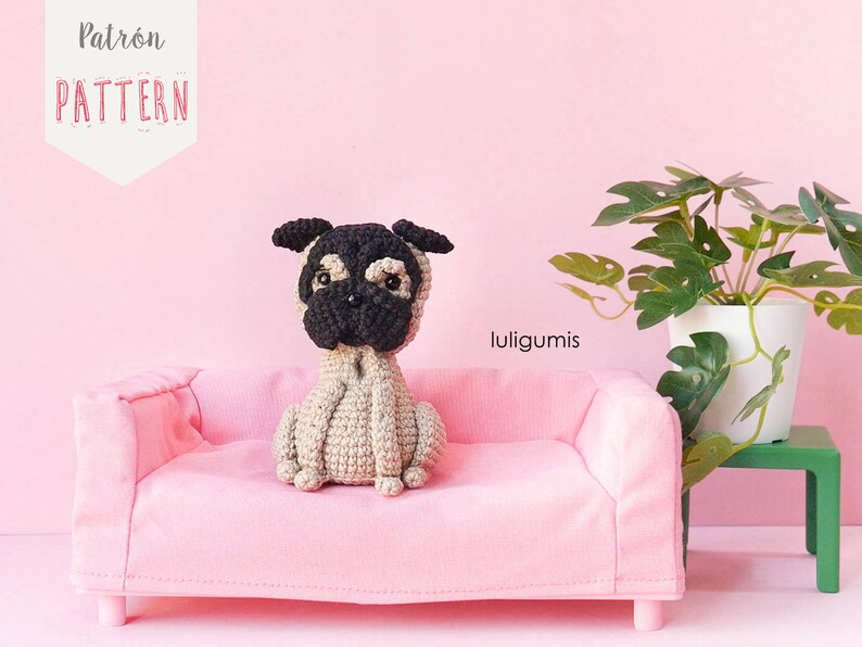 Pug crochet pattern dog amigurumi pattern Carlino crochet pattern pet amigurumi pattern keychain crochet pattern image 9