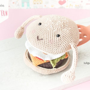 Burger crochet pattern hamburger amigurmi pattern food amigurumi pattern food crochet pattern egg crochet pattern bread