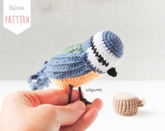 Blue tit amigurumi pattern blue tit crochet pattern blue bird amigurumis pattern blue bird crochet patterns Herrerillo amigurumi pattern