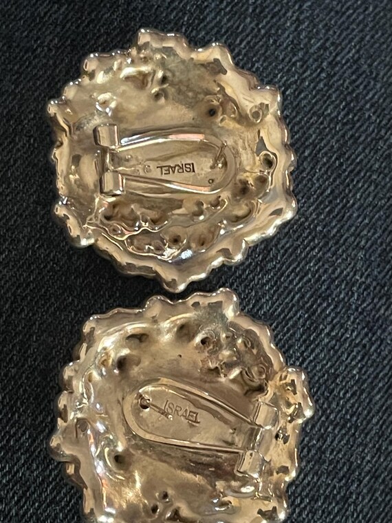 Sterling Silver Bubble Round Popcorn Earrings Isr… - image 3