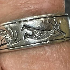 Vintage Kokopelli Navajo Sterling Silver Ring Band approximately a size 9