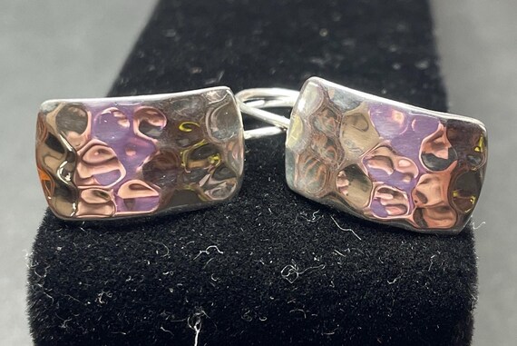 Silpada sterling hammered rectangular French hook… - image 3