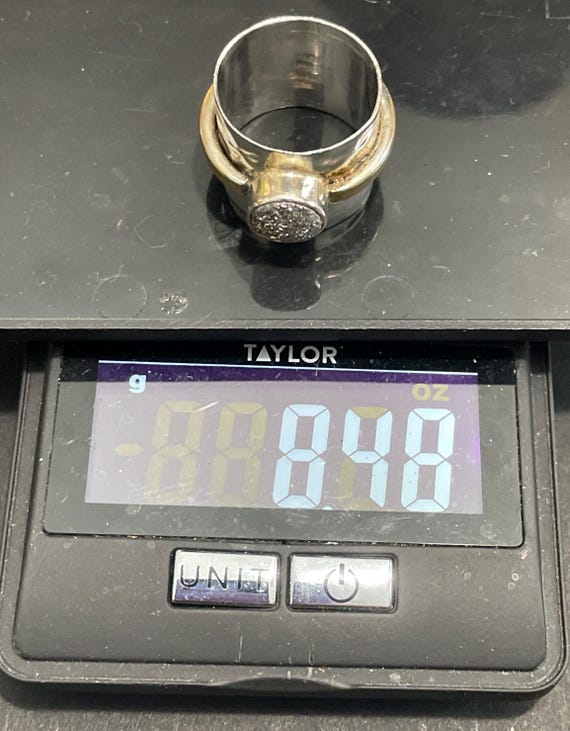 Silver Hammered YS Grass Ring - image 5