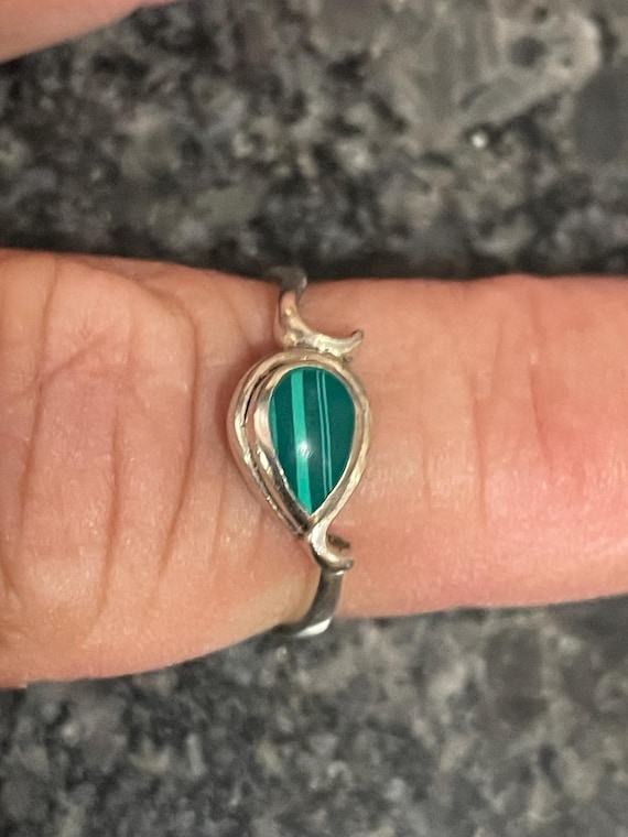 Sterling Silver Malachite Ring - image 1